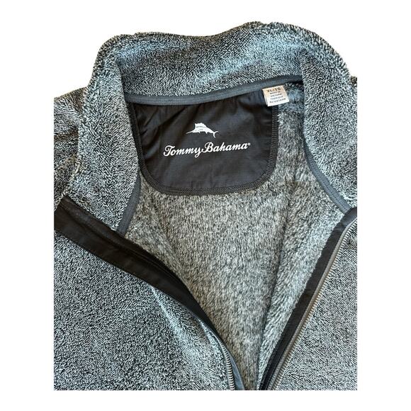 Tommy Bahama Cascade Cozy Full Zip Lush Fleece Vest Mens XLarge Coal Grey Pocket - Picture 2 of 5